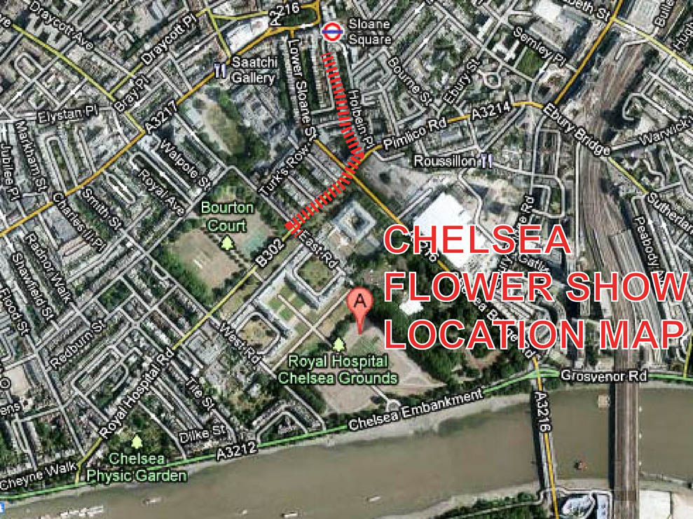 Chelsea Flower Show RHS Showground Location Map