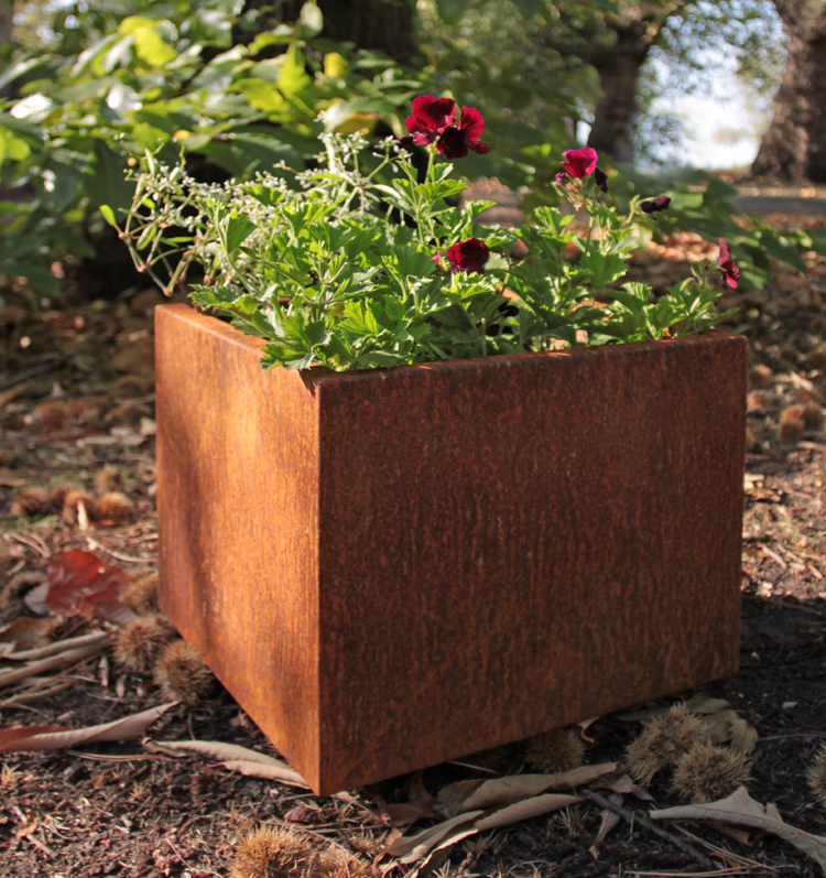 Corten steel garden and landscape planter