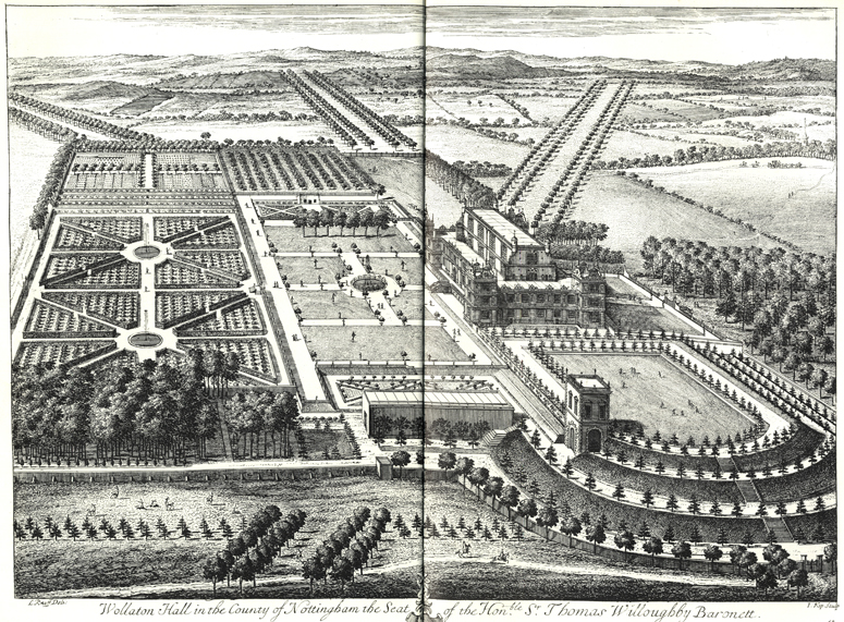 Wollaton Hall Garden by Leonard Knyff and Johannes Kip 