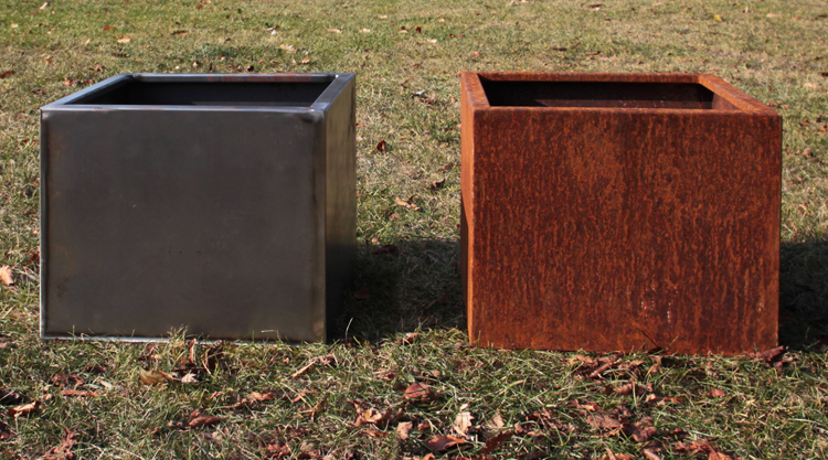 Corten steel garden and landscape planter