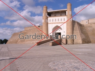 Entrance to Ark Fortress Bukhara Uzbekistan
