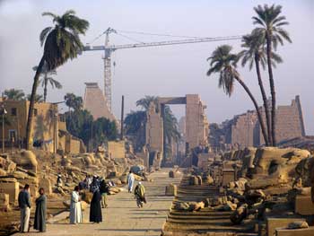 Sphinx avenue in Ancient Egypt