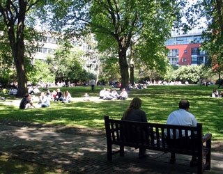 Bunhill Fields Burial Ground in the Summer