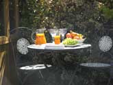 Steel furniture with ceramic tiles