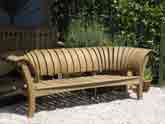 Curved wood bench
