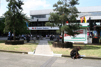 The forecourt of Euston Station