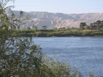 River Nile and Western Mountain in Luxor