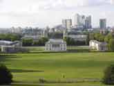 Greenwich Park and Canary Wharf, London, England
