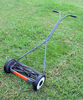 Hand lawn mower with a cylindrical  reel or blades
