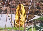 Hose pipe on hook