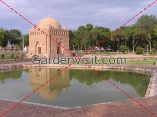 Pool and Ismail Samani Mausoleum Uzbekistan