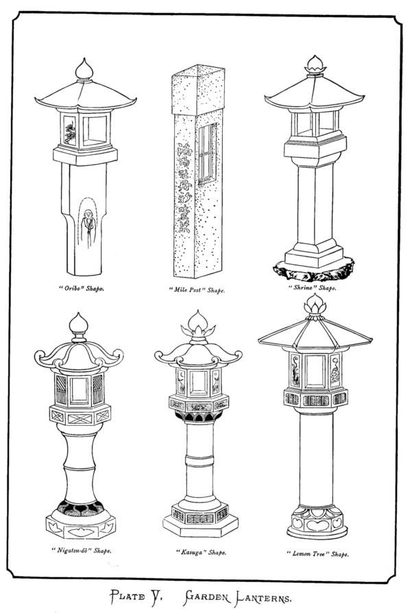 Japan plate v garden lanterns
