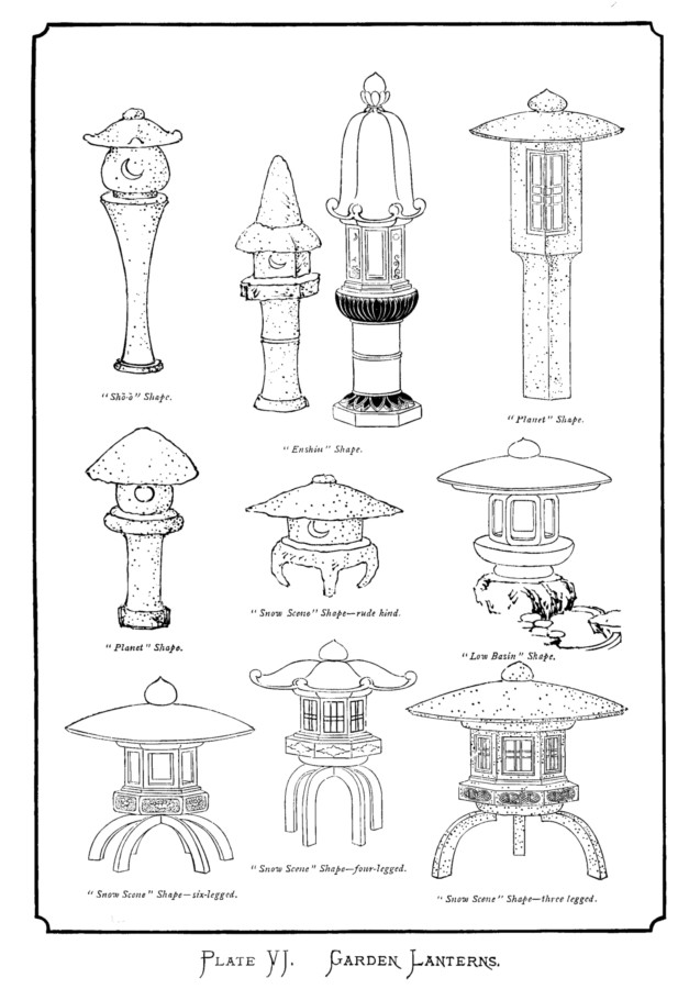 Japan plate vi garden lanterns