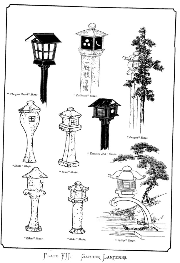 Japan plate vii garden lanterns
