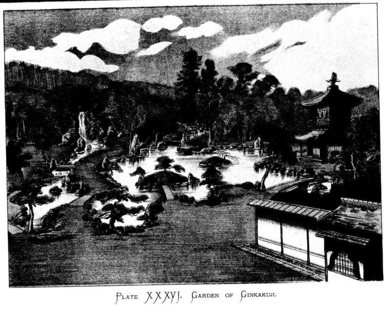 Japan plate xxxvi garden of ginkakuji