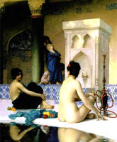 Painting of Turkish bath