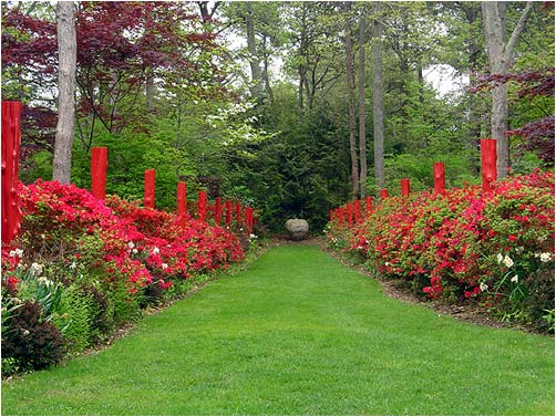 Study in Heightened Perspective by Jack Lenor Larsen, Red Garden at LongHouse Reserve