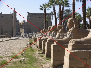 Pylon gate and sphinxes at Luxor Temple