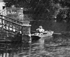 Ornament 1 man rowing twenties garden