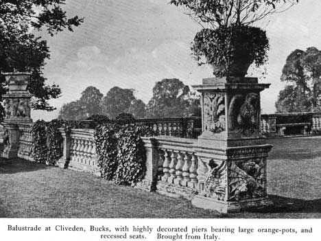 Ornament clivden garden balustrade p