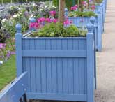 Blue painted planter