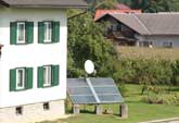 Solar panel in garden