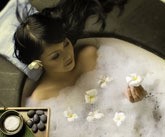 Garden flowers and hot spa