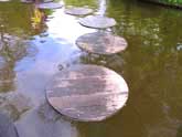 Decking boards as stepping stones