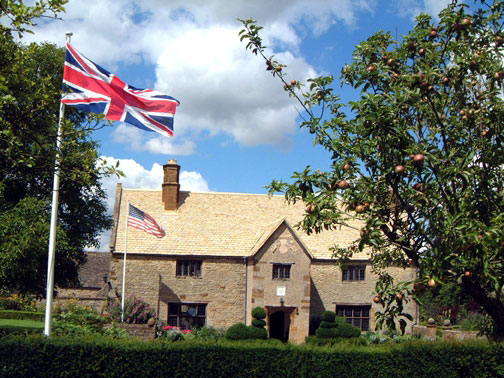 Flags at Sulgrave Manor Garden