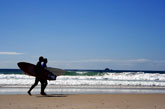 Surfers on Australian beach