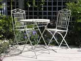 White painted steel table