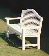 White painted wood bench