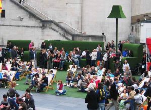 Green carpet, green chairs and green light - seen on London's South Bank on 12th July 2008