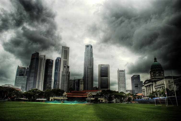 Singapore skyline by Gyver Chang
