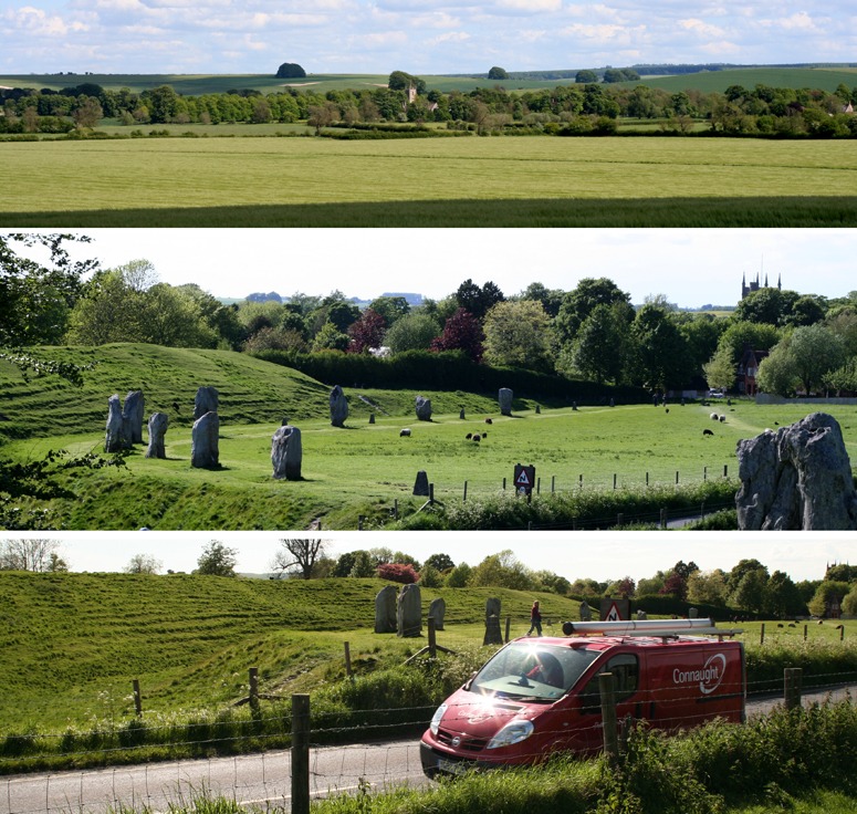 The landscape setting of Avebury Stone Circle: it is a visually contained enclosure