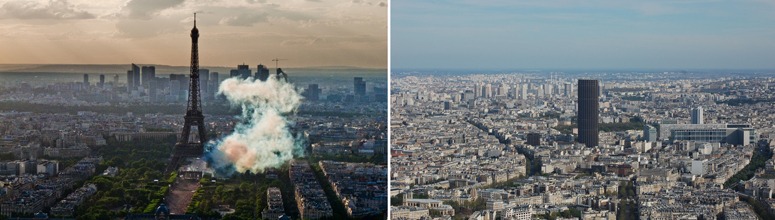 The Eifel Tower became a loved feature of Paris, but after the Montparnasse Tower (right) was built, the city decided there must be no more high buildings within the Boulevard Péripherique