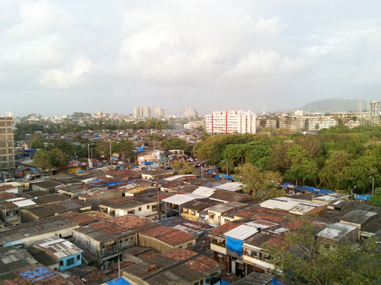 The urban landscape of Dharavi, Mumbai