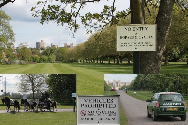 No Vehicles and No Entry for Horses and Cycles onto the Long Walk in Windsor Great Park