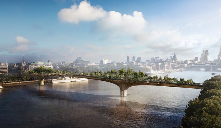 London's proposed Garden Bridge (image courtesy Arup)