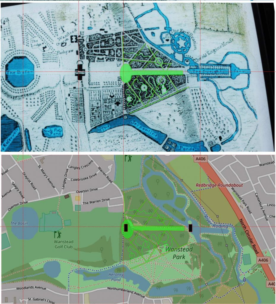 Plans of Wanstead Park with proposed Ghost